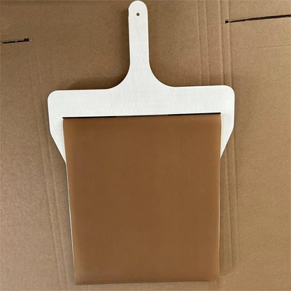 Wooden pizza peel with various size options, perfect for transferring baked goods from oven to table