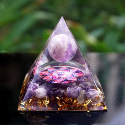 Handcrafted Natural Crystal Pyramid Energy Tower ornament for home decor