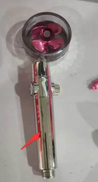Turbo Propeller Shower Head in various colours with 360-degree fan extension