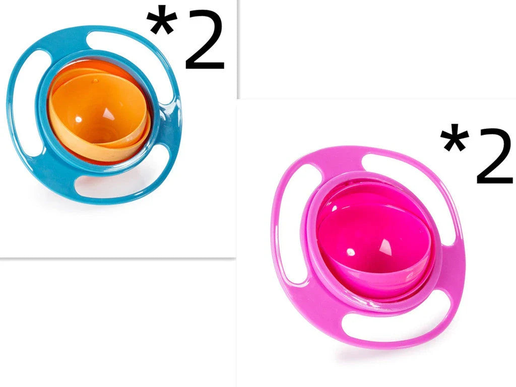Rotating 360-degree spill-proof tableware bowl in vibrant colours
