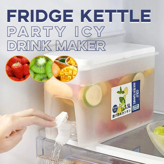 Transparent refrigerator pitcher with faucet and large 3.5L capacity for storing chilled beverages