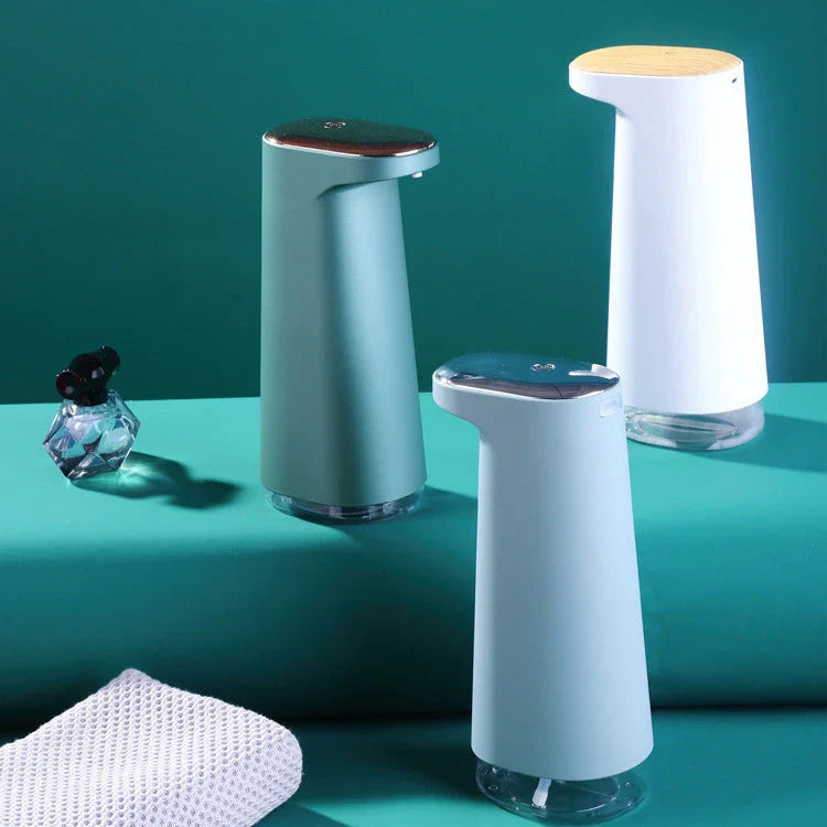Automatic foaming soap dispenser with infrared sensor for hands-free use in bathroom and kitchen
