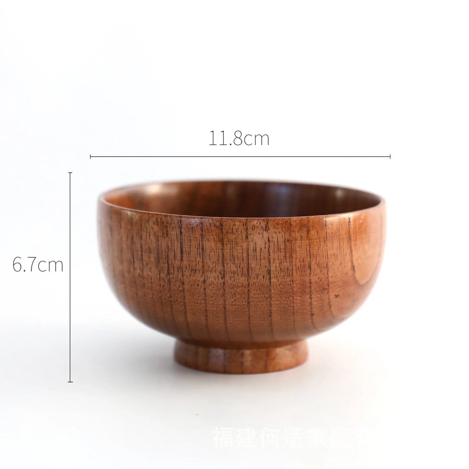 Handmade Japanese style wooden bowls in three sizes for rice, soup, and salad