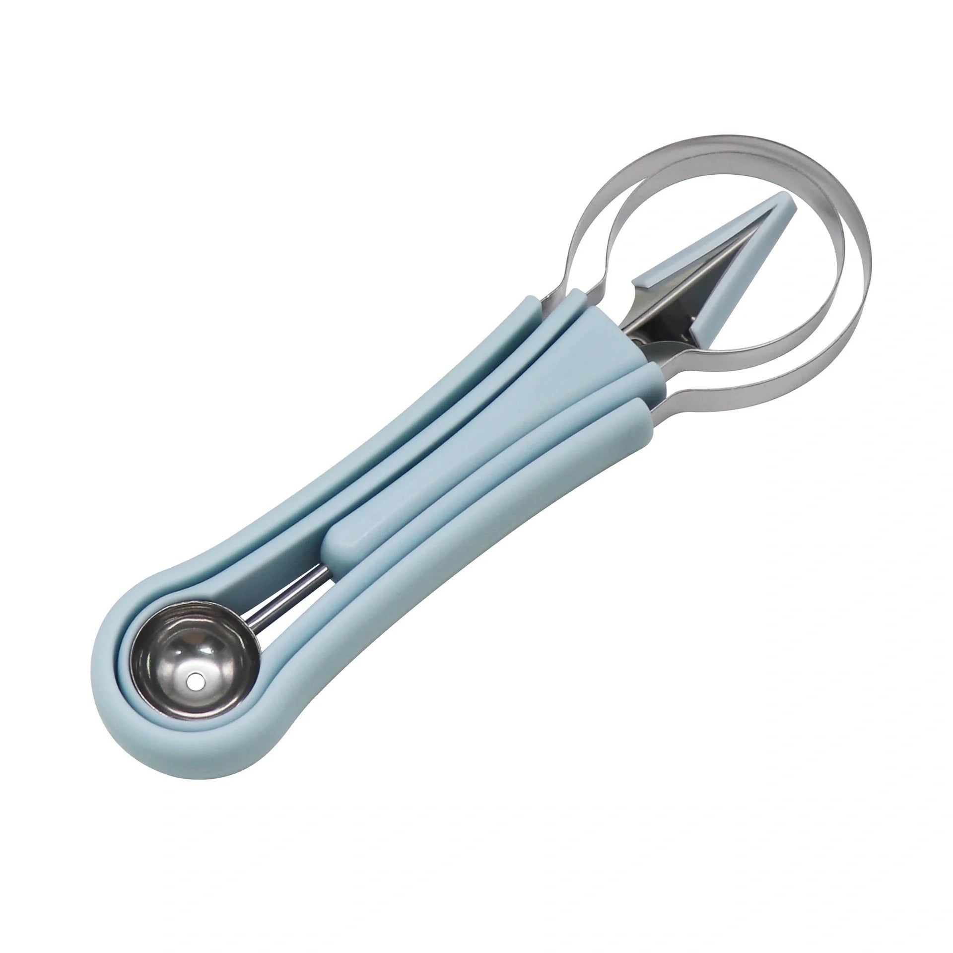 Stainless steel fruit ball excavator spoon with green and blue options