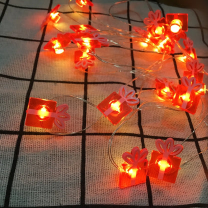 Festive LED string lights with Santa Claus and snowflakes for holiday decor