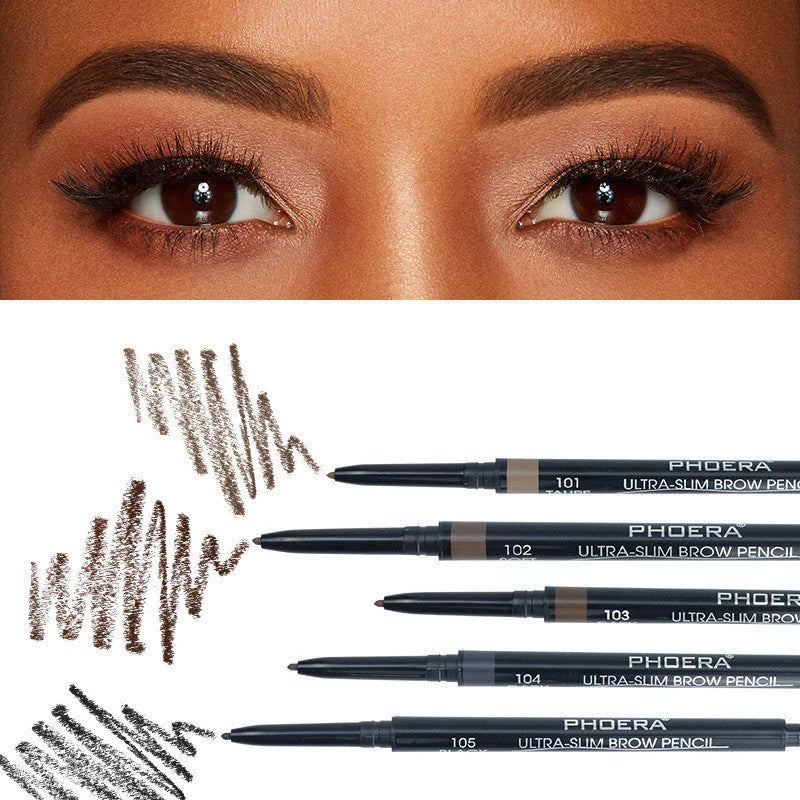 PHOERA Thin Eyebrow Pencil in five shades for precise brow definition