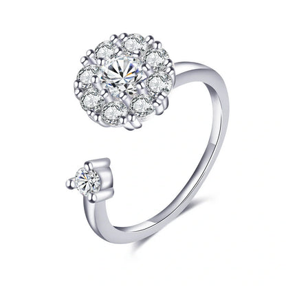 Adjustable rotatable butterfly ring for women with zircon inlay, available in multiple designs