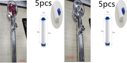 Turbo Propeller Shower Head in various colours with 360-degree fan extension