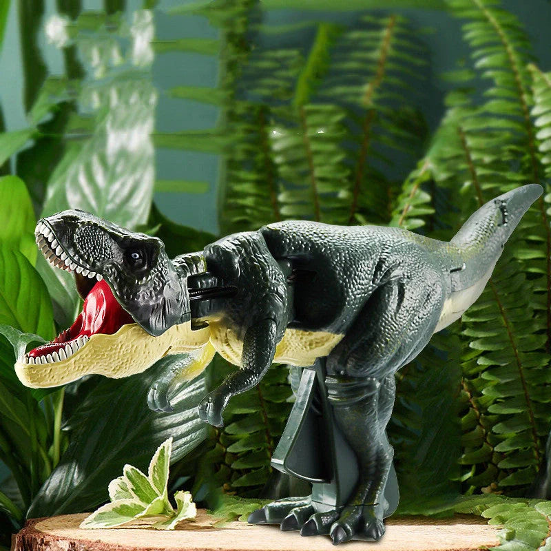 Green battery-free telescopic spring swing dinosaur toy for children