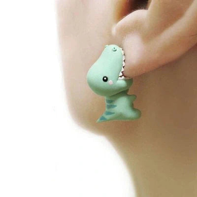 Playful animal bite earrings featuring dinosaur and whale designs, perfect for adding a quirky touch to your style.