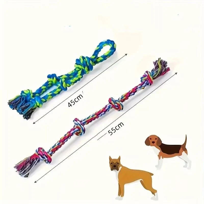 Durable rope knot dog toys for large breeds, promoting dental health and fun play