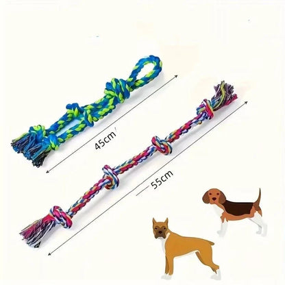 Durable rope knot dog toys for large breeds, promoting dental health and fun play