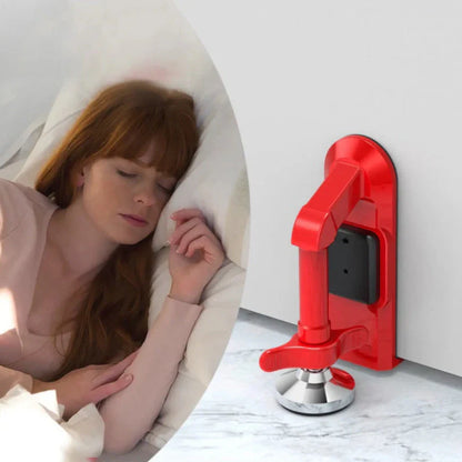 Portable door lock with alarm for travel security in aluminium alloy