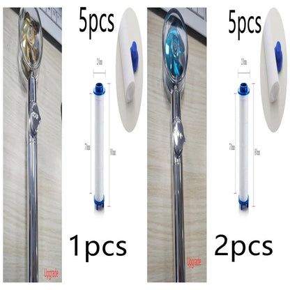 Turbo Propeller Shower Head in various colours with 360-degree fan extension