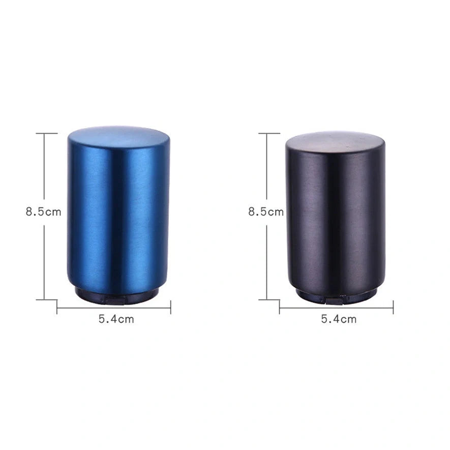 Portable magnetic automatic beer bottle opener in brushed stainless steel finish