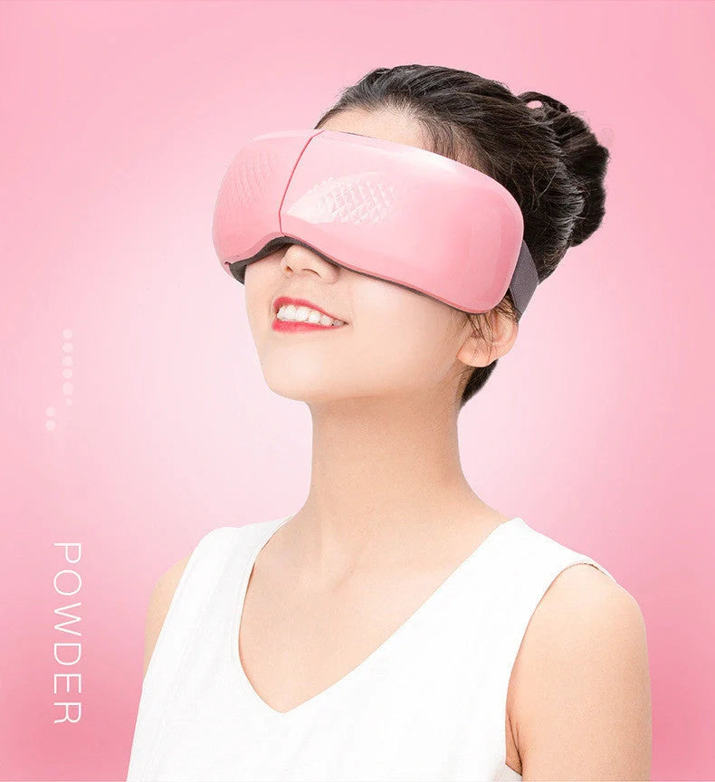 Bluetooth-compatible vibrating hot compress eye massager with airbag kneading