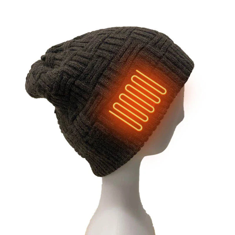 Premium Heated Unisex Fleece Hat with adjustable temperature control and USB rechargeability