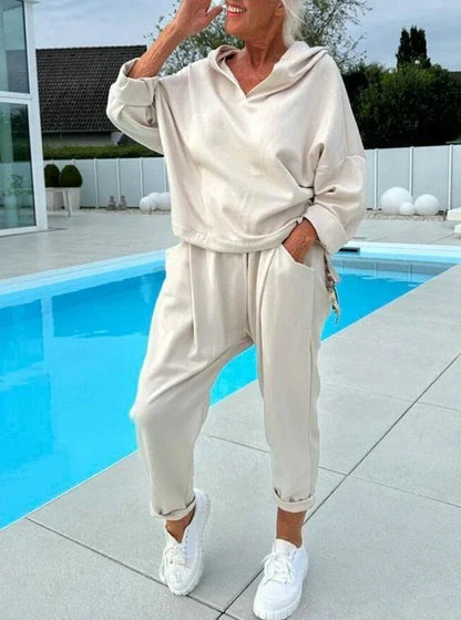 Premium Women's Hooded Sweatshirt Two-Piece Set in a variety of classic colours