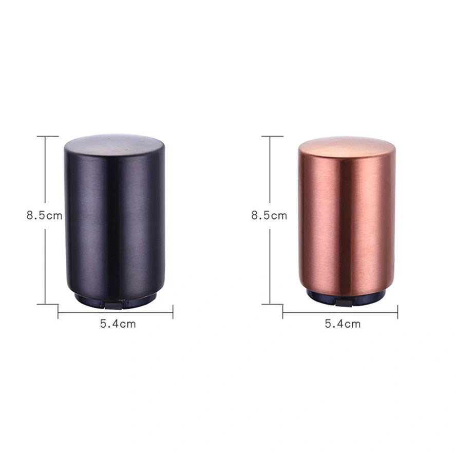 Portable magnetic automatic beer bottle opener in brushed stainless steel finish