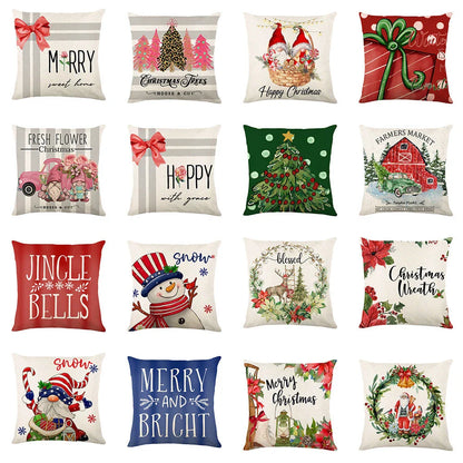 Festive Christmas pillow covers with snowflake pattern for cozy home decor