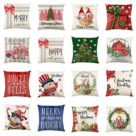 Festive Christmas pillow covers with snowflake pattern for cozy home decor
