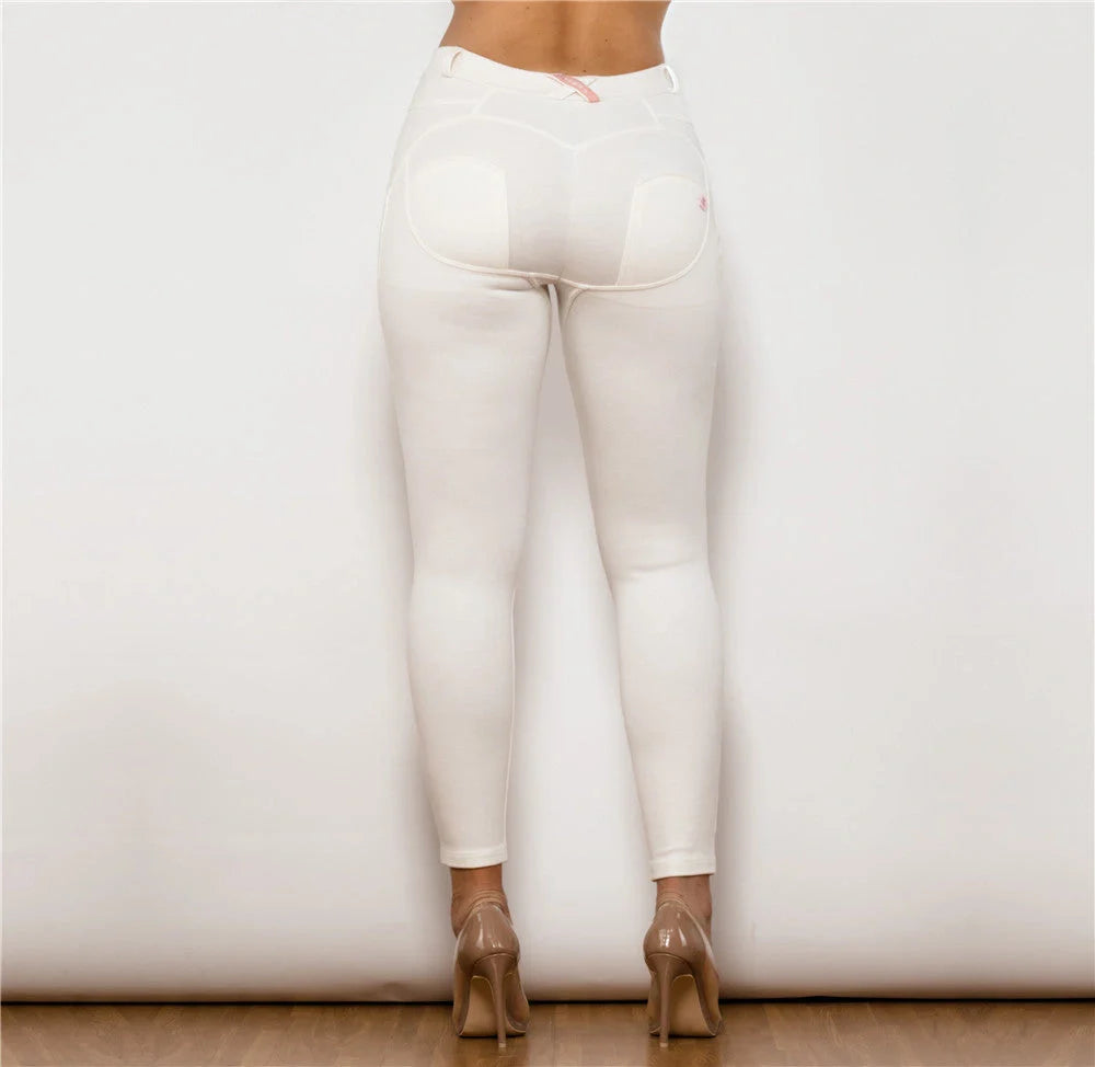 Shascullfites Melody Cotton Shaping Leggings in white, featuring booty lifting and anti-cellulite design