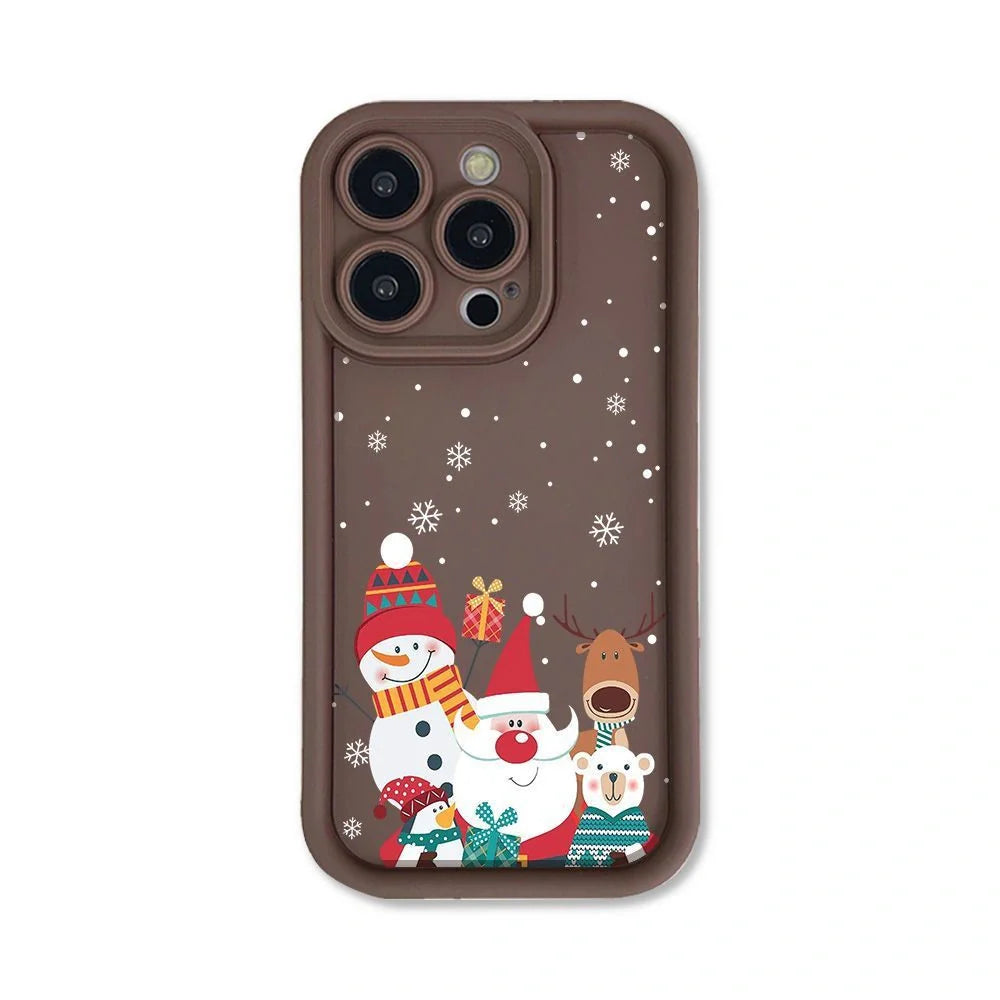 Santa Claus themed frosted shockproof silicone iPhone case in multiple colours