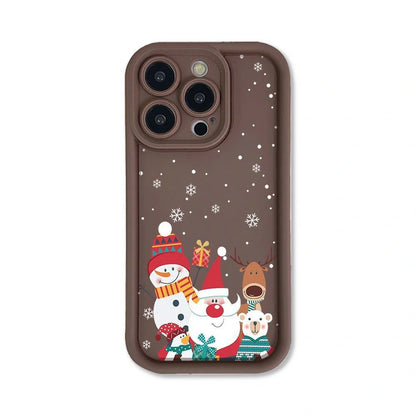 Santa Claus themed frosted shockproof silicone iPhone case in multiple colours