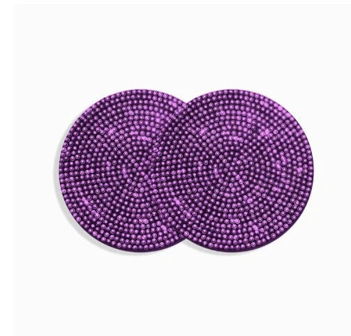 Universal anti-slip silicone cup holder insert with crystal rhinestone design for cars