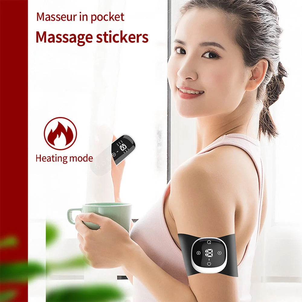 Pulse Neck Mini Patch Smart Abdomen Slimming Heating Massage Patch with USB charging