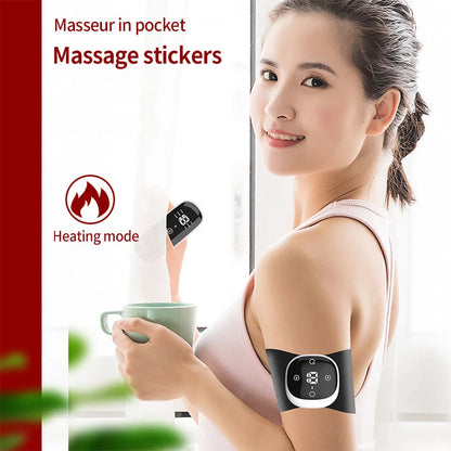 Pulse Neck Mini Patch Smart Abdomen Slimming Heating Massage Patch with USB charging