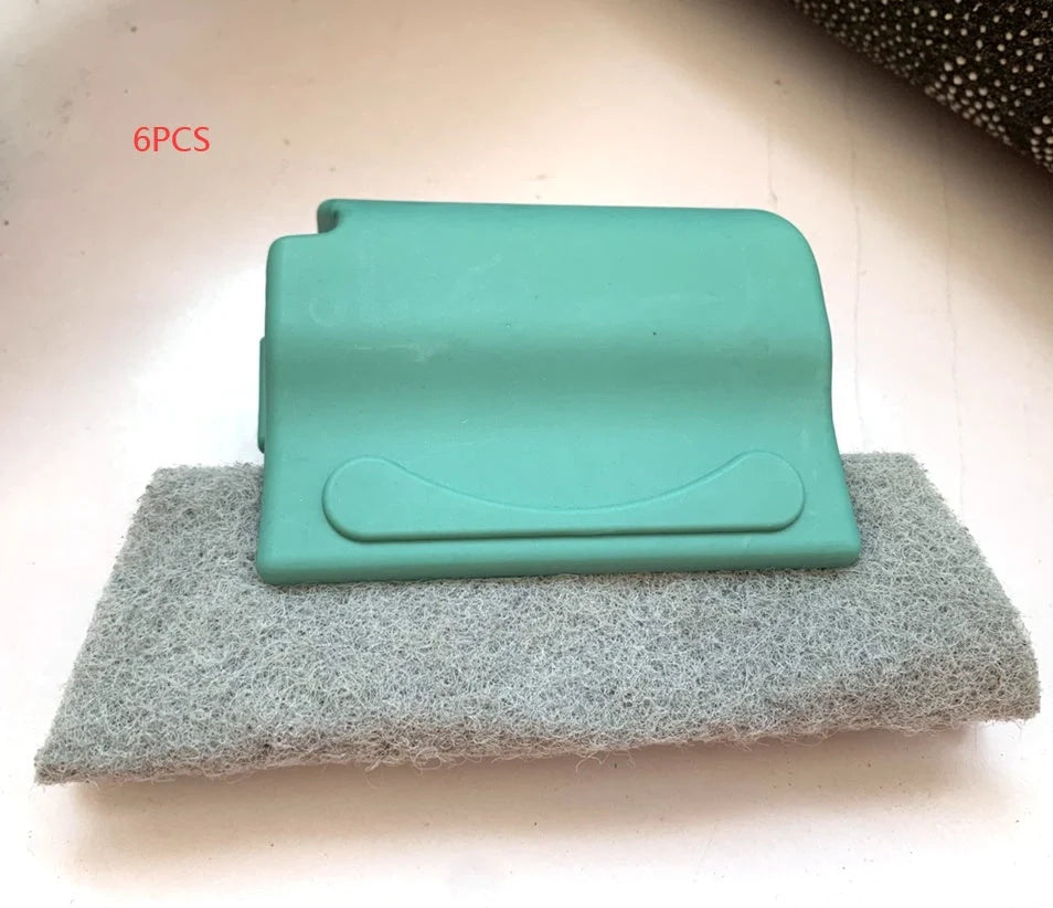 Creative Window Groove Cleaning Gap Brush Slot Cleaner in beige, light grey, and blue