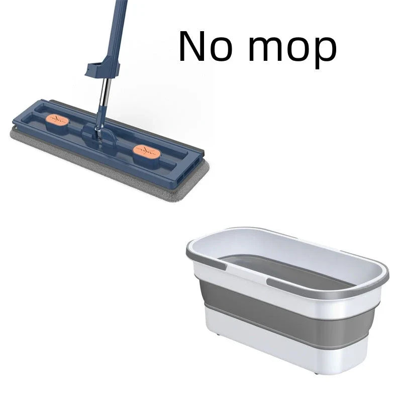 Premium 360° Rotating Flat Mop with Stainless Steel Handle and Self-Dewatering Scraper for Effortless Floor Cleaning
