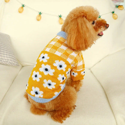 Bowknot Hollow Knit Dog Sweater in various colours and sizes