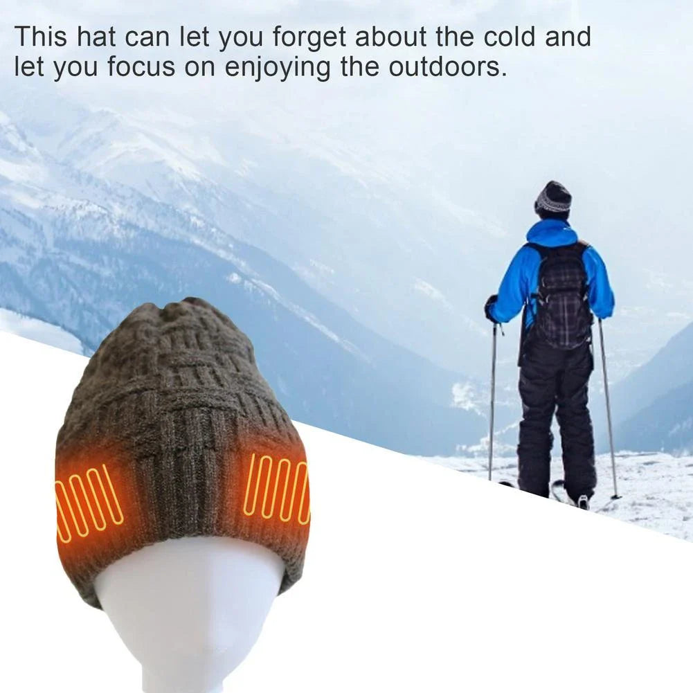 Premium Heated Unisex Fleece Hat with adjustable temperature control and USB rechargeability