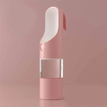 Portable pet water feeder with carbon filter, leak-proof design, and hands-free strap for outdoor hydration