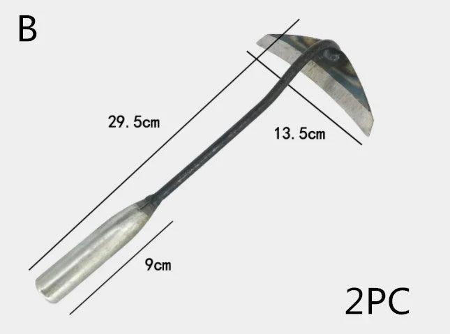 Premium manganese steel garden hoe with hollow design, versatile for weeding, soil preparation, and vegetable planting in the UK