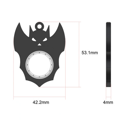Halloween Bat Demon Ghost Keychain Fidget Spinner Toy - Black