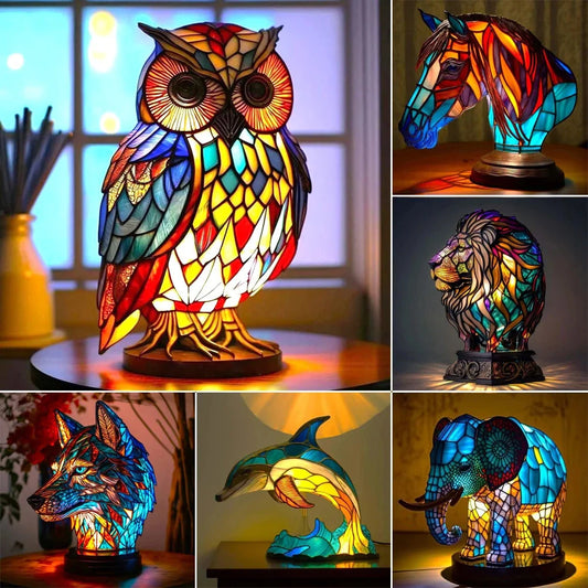2024 3D Coloured Animal Light Desk Lamp featuring detailed animal designs in vibrant colours