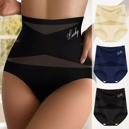Women's high-waisted tummy tightening hip lifting triangle pants in three colors