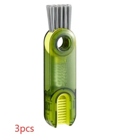 Versatile multi-purpose bottle cleaning brush set with spiral design for reaching into narrow crevices and tough-to-clean areas