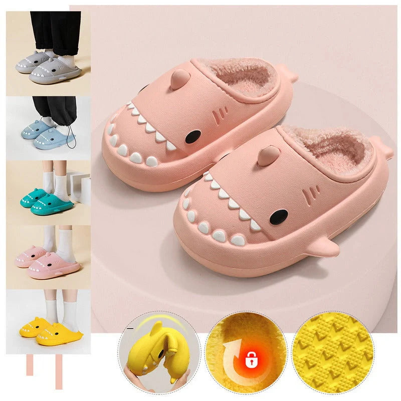 Cartoon shark EVA slippers with waterproof soft bottom in various colours
