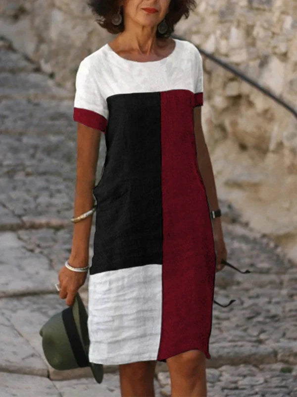 Ladies check print dress in cotton blend, available in multiple colours and sizes