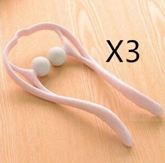 Pressure Point Therapy Neck Massager in pink, blue, and green for neck and shoulder relief