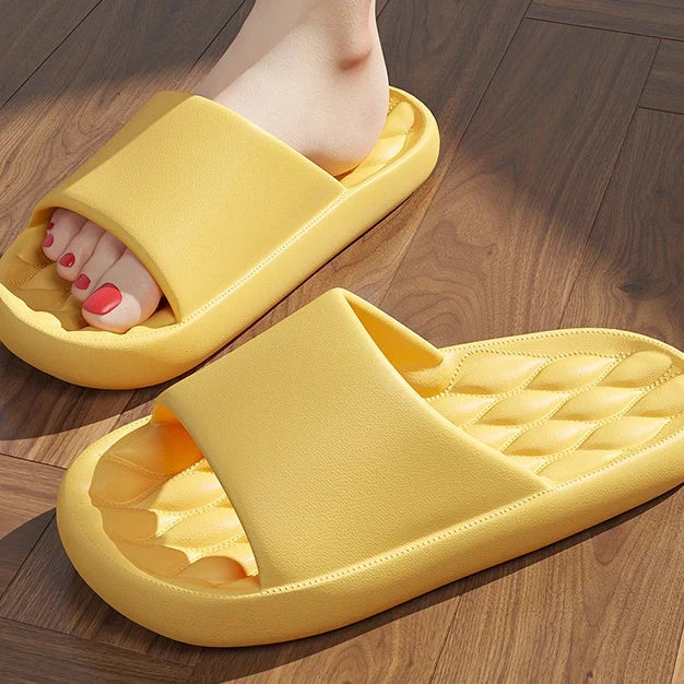 Unisex EVA summer slippers in various colours with non-slip bump texture sole