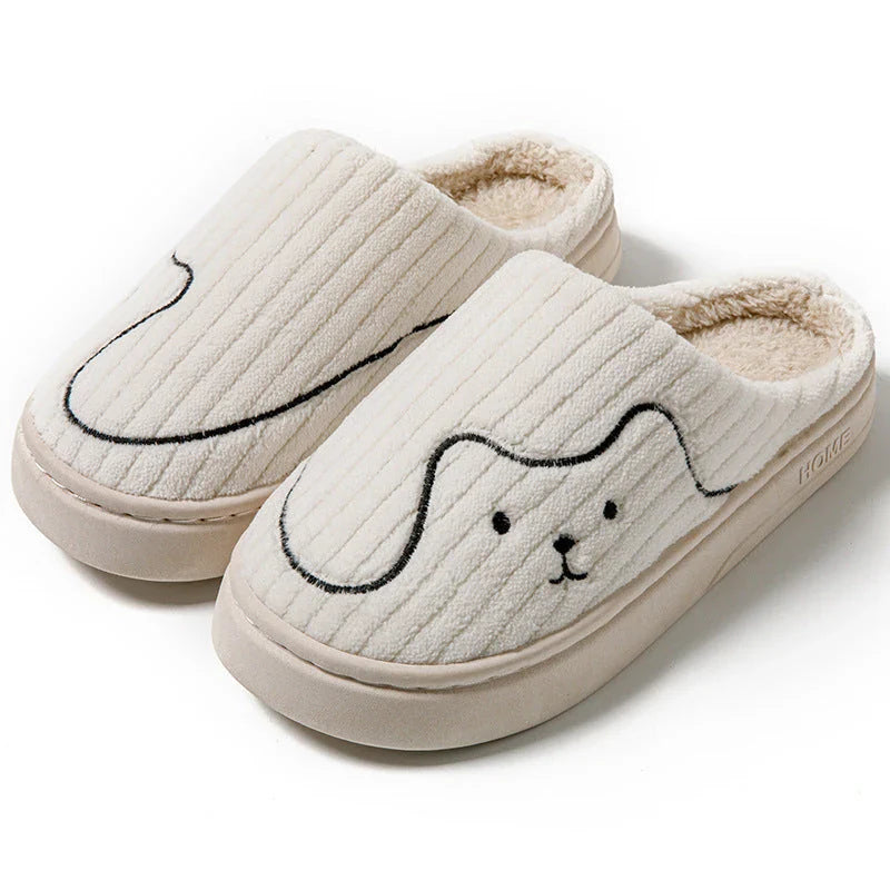 Comfy cat-themed slippers with plush material, striped pattern, and variety of color options