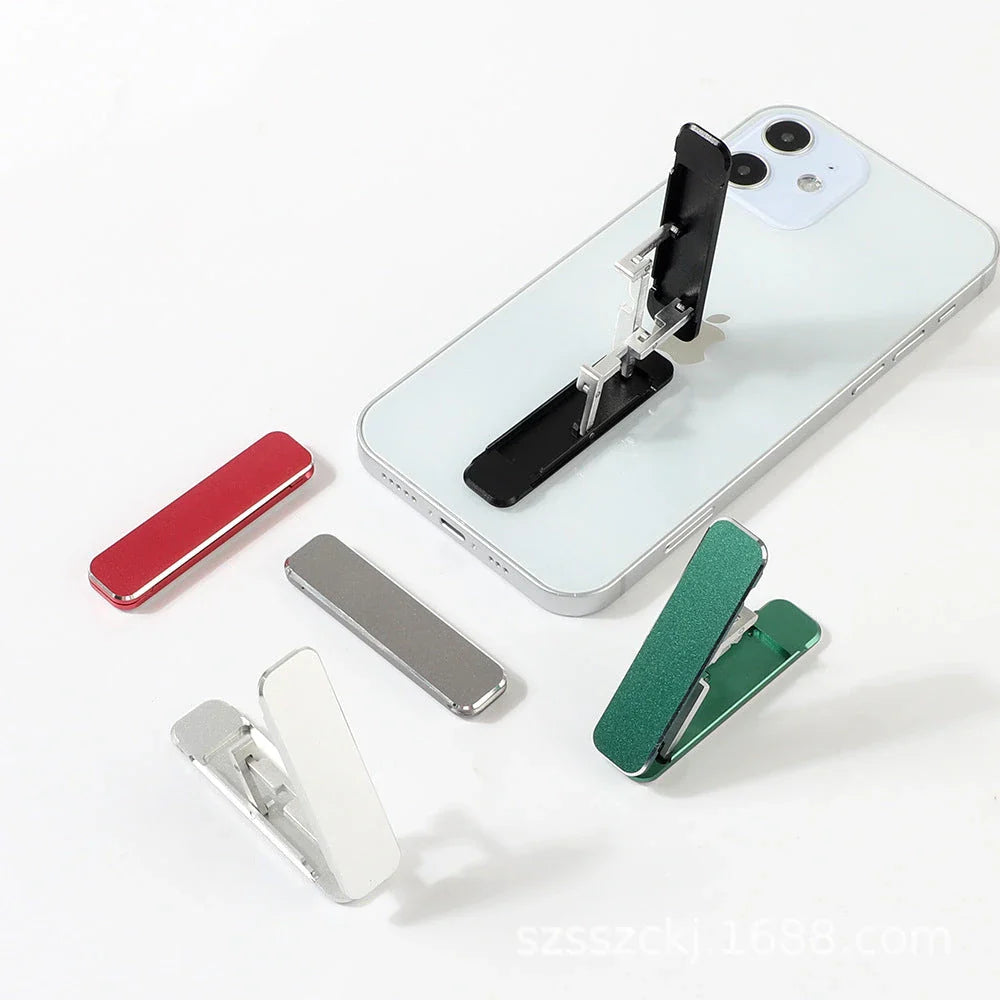 Premium aluminum alloy folding smartphone stand with adjustable viewing angle and one-second unfolding design