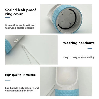 Portable dog water cup with one-click lock for outdoor travel
