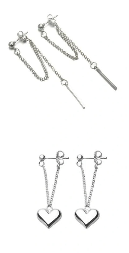 Elegant silver chain earrings for women, perfect for any outfit