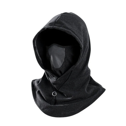Adjustable thermal fleece scarf neck warmer in black, dark gray, light gray, and pink colors